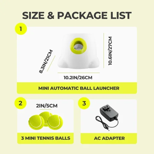 Miniatura 8 de ALL FOR PAWS Lanzador automático de bolas original para perros pequeños y medianos, máquina interactiva de lanzamiento de pelotas de tenis
