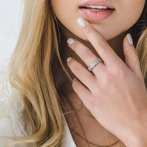 Miniatura 3 de Anillo giratorio para mujer y hombre, anillo fidget de moda de acero inoxidable para la ansiedad, acabado con chorro arena, 6 mm 8mm