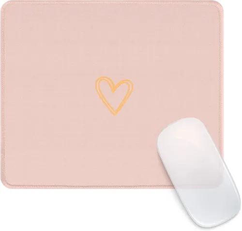 Miniatura 28 de Seorsok Alfombrilla de mouse cuadrada estética con forma de corazón, diseño personalizado para oficina y hogar, alfombrilla de mouse divertida