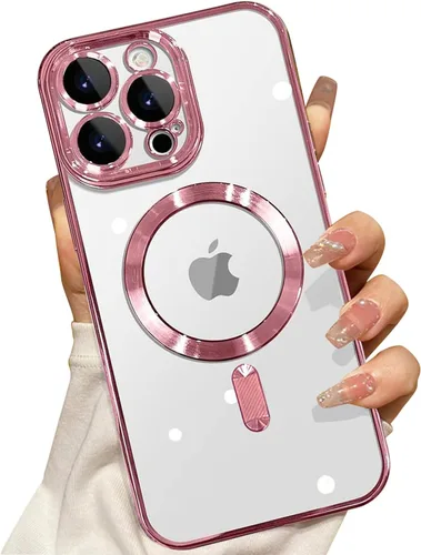 Miniatura 22 de Misscase Funda MagSafe compatible con iPhone 12 Pro Max con protector de lente de cámara, protección completa, funda magnética transparente