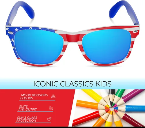 Miniatura 174 de Retro Rewind Lentes de sol para niños y niñas de 3 a 12 años, inastillables, UV400, lentes de sol para niños pequeños