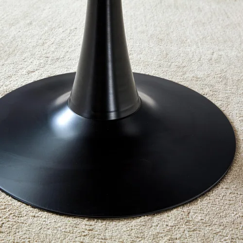 Miniatura 8 de Mesa de comedor redonda para espacios pequeños, mesas de tulipanes de 32 pulgadas con base de pedestal de metal, mesa de bistró para 2/3/4 personas