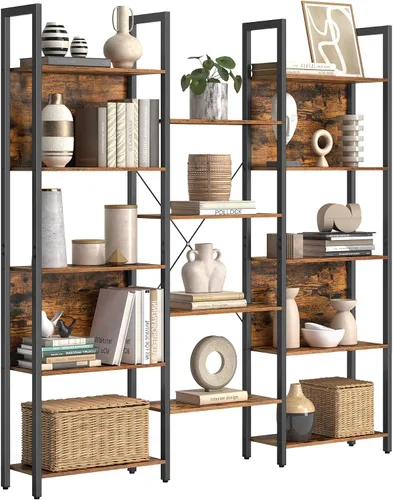 Miniatura 13 de VASAGLE ULLS025B50 - Estantería industrial de 5 niveles y marco de acero, para sala de estar, oficina en casa, dormitorio, 9.4 x 24.4 x 65 pulgadas