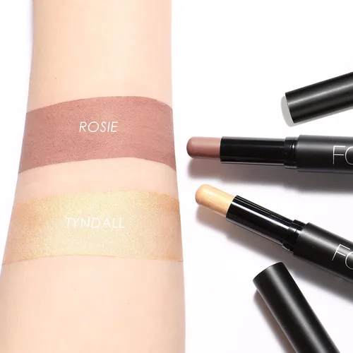 Miniatura 5 de FOCALLURE 2 unidades de sombra de ojos en barra crema, lápiz de sombra de ojos iluminador, juegos de sombra de ojos con fórmula a prueba de arrugas