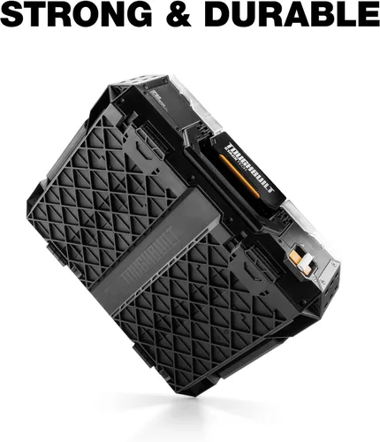 Miniatura 9 de ToughBuilt Organizador de almacenamiento StackTech, caja de herramientas modular transparente con sistema de bloqueo automático, protección IP65