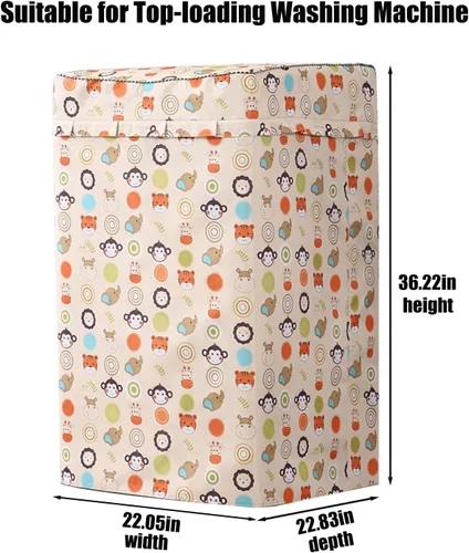 Miniatura 2 de Cubierta de carga superior para lavadora, cubierta impermeable para secadora con cremallera, a prueba de polvo, al aire libre, funda protectora