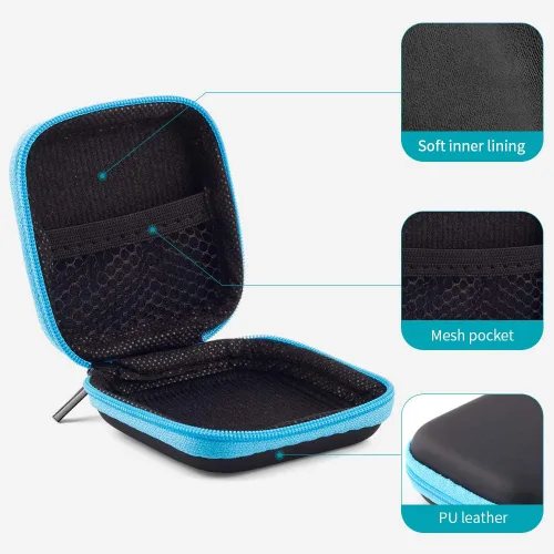 Miniatura 6 de SUNGUY - Funda de transporte para auriculares, bolsillo pequeño, funda de viaje con cremallera colorida para smartphones, auriculares Bluetooth