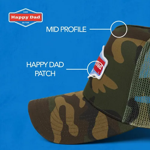 Miniatura 7 de Sombrero de camionero de Happy Dady, sombreros de moda para hombre con parte trasera de malla transpirable, cierre a presión, regalos de cumpleaños