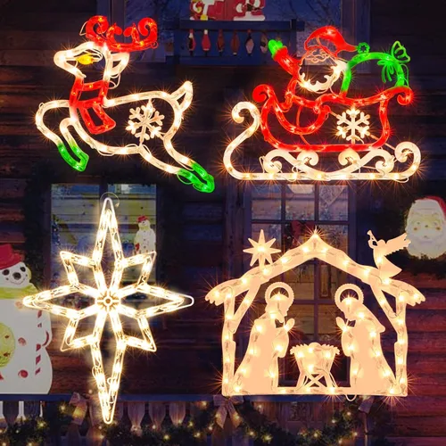 Miniatura 10 de Escultura de Navidad de 50L que incluye: 1 muñeco de nieve, 1 Papá Noel, 1
