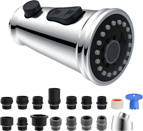 Miniatura 11 de Hibbent Repuesto de cabezal de grifo de cocina, certificado NSF/ANSI/CAN 61 y CUPC, boquilla pulverizadora de grifo extraíble de 3 funciones, 15
