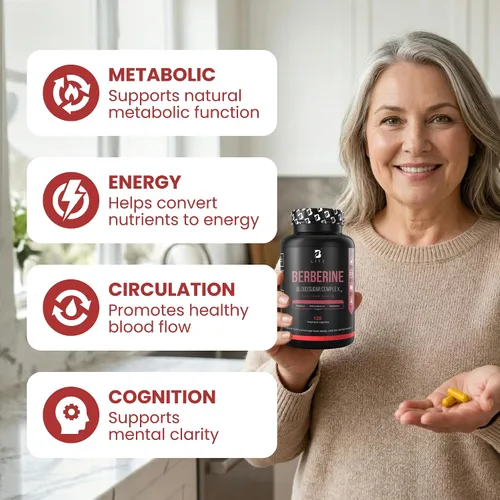 Miniatura 7 de B Life Company Suplemento de berberina 300 mg - Metabolismo del suplemento del complejo de berberina - 120 cápsulas vegetales (60 porciones)