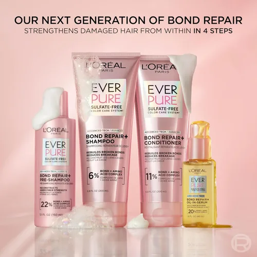 Miniatura 4 de L'Oreal Paris EverPure - Kit de champú y acondicionador fortalecedor para cabello teñido, 6.8 onzas (juego de 2)