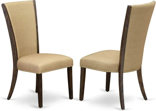 Miniatura 4 de East West Furniture I2VE5-703 - Juego de mesa y sillas de cocina de 5 piezas, incluye una mesa de comedor redonda con pedestal y 4 sillas de comedor