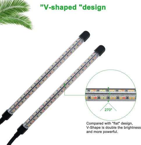 Miniatura 2 de SDOVUERC Luces de cultivo para plantas de interior, lámparas LED de espectro completo de 4 cabezales con clips y cables de 10 pies para cultivo
