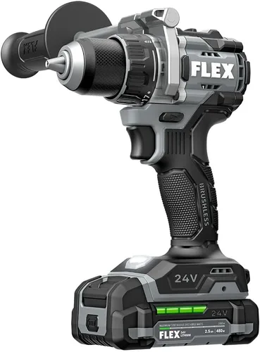 Miniatura 3 de FLEX Kit de taladro de 2 velocidades sin escobillas de 24 V sin escobillas de 1/2 pulgada y 1000 In-Lbs con (2) batería de litio de 2.5 Ah