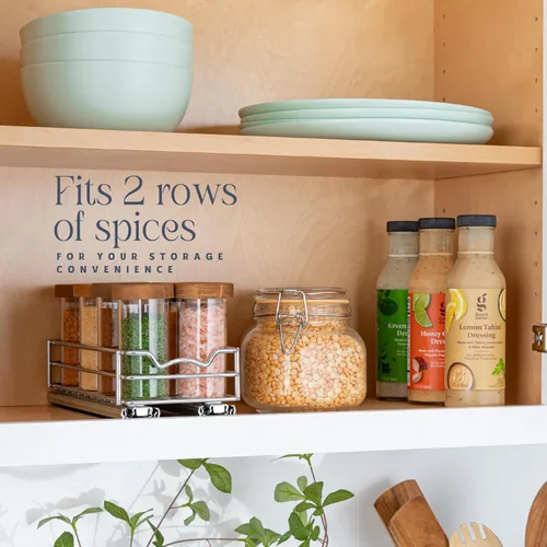 Miniatura 2 de Organizador de especias para gabinete, estante de especias extraíble para armarios de cocina superior, para especias, salsas, alimentos enlatados