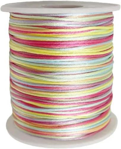 Miniatura 14 de Cordón de nailon teñido de 0.039 pulgadas x 100 yardas, hilo de cuentas para collares de macramé de cola de ratón, pulseras de amistad, fabricación