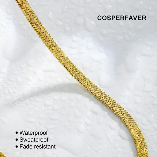 Miniatura 7 de Collar de serpiente en espiga para mujer, joyería de regalo versátil para mujer, chapado en oro de 14 quilates