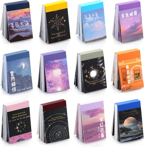 Miniatura 11 de Juego de 600 calcomanías Washi, 12 juegos de agenda para álbumes de recortes, agenda de álbumes, calcomanías para álbumes de recortes, suministros