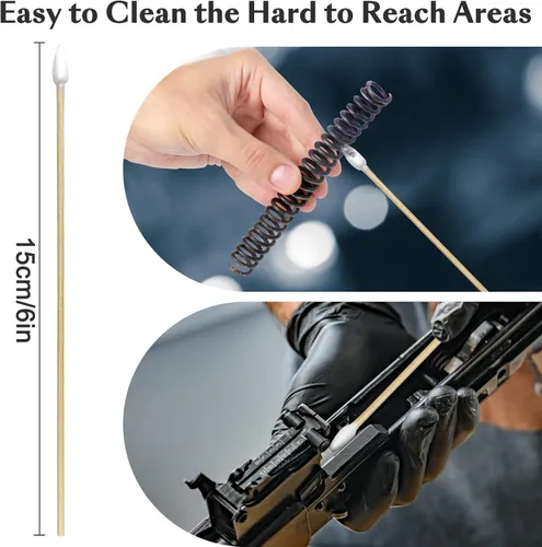 Miniatura 2 de 6 Inch Long Cotton Swabs, Gun Cleaning Swabs with Pointed Tips, Premium Tips for Gun Cleaning Supplies, Precision Cleaning Swabs for Firearms and