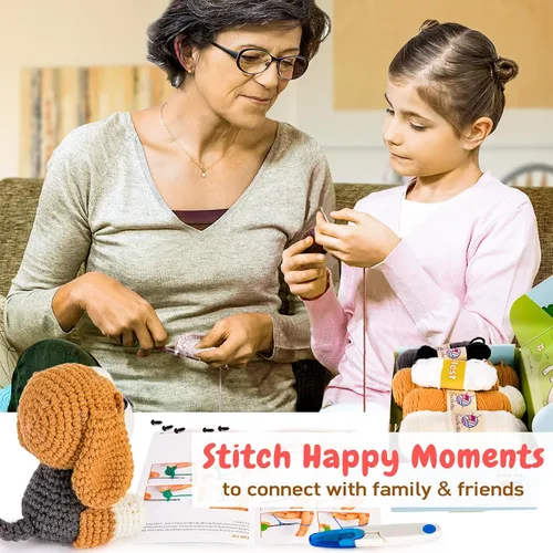 Miniatura 3 de Kit de ganchillo Crochetta para principiantes, kit de ganchillo para principiantes para adultos con videotutoriales paso a paso, kits de animales