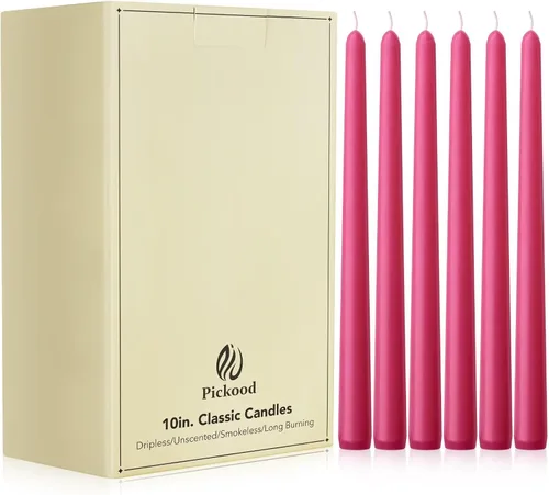 Miniatura 31 de Velas cónicas largas de 10 pulgadas sin aroma y sin goteo de 30 unidades, paquete a granel - Velas cónicas blancas a granel, perfectas para bodas