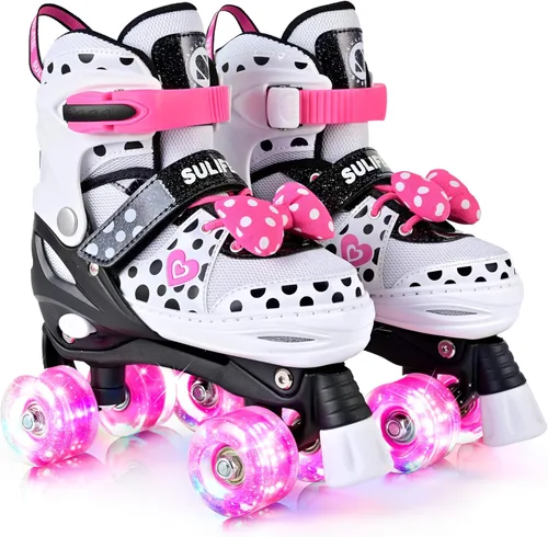 Miniatura 2 de Patines de ruedas para niñas con lunares, color blanco, S