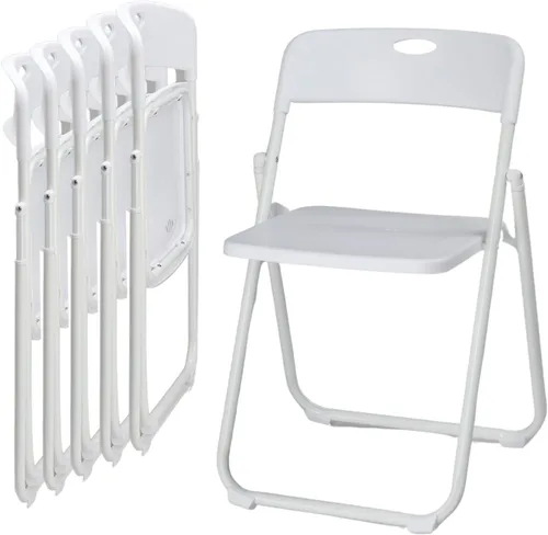 Miniatura 25 de Karl home Silla plegable de 6 piezas, silla plegable ligera de plástico de 300 libras, marco de metal reforzado fácil de plegar y almacenar