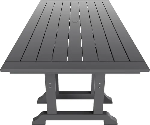 Miniatura 5 de WestinTrends Dylan Adirondack - Juego de 6 mesas y sillas de comedor para exteriores para todo tipo de clima, mesa y sillas de patio de madera