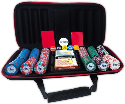 Miniatura 2 de DA VINCI Unicorn All Clay - Juego de fichas de póquer con 300 fichas auténticas de casino con peso de 0.32 oz, funda suave duradera, 2 barajas