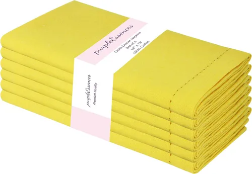 Miniatura 14 de PurpleEssences Juego de 6 servilletas de tela de vainica, 100% algodón, suaves, duraderas, lavables, ideales para bodas, Navidad, vacaciones