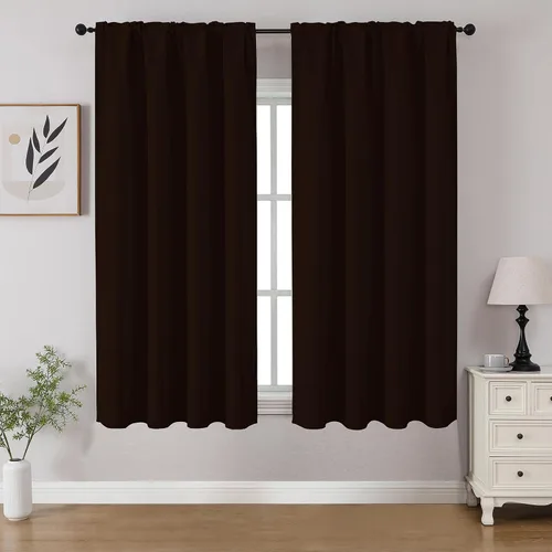 Miniatura 15 de CUCRAF - Cortinas opacas beige de 45 pulgadas, juego de 2 paneles con bolsillo para barra, cortinas para oscurecer dormitorios y sala de estar