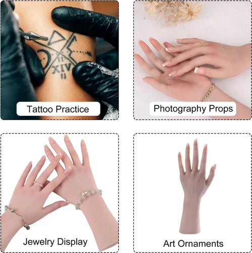 Miniatura 3 de Mano de mujer realista de silicona tamaño natural para mostrar joyas, bromas, accesorios de Halloween, accesorios para fotografía
