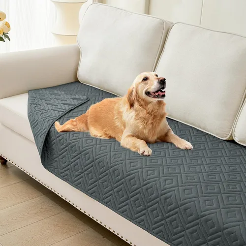 Miniatura 38 de hyha Manta impermeable para perro, manta suave para cama de perro, manta para mascotas, funda de sofá impermeable lavable para perros, fundas Gris