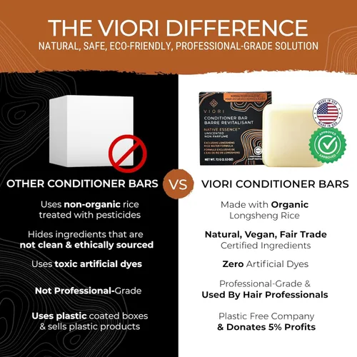 Miniatura 4 de Barra de acondicionador Viori Native Essence hecha con agua de arroz - Acondicionador orgánico natural totalmente artesanal