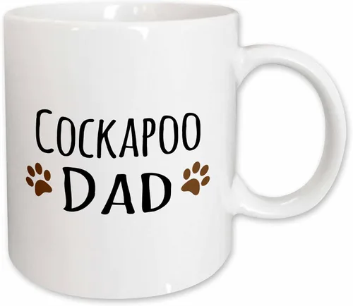 Miniatura 10 de 3dRose Cockapoo Dog Dad - Taza de 11 onzas, color negro