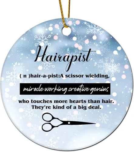 Miniatura 7 de Hairapist - Adornos de Navidad 2023 Definición de hairapista, decoraciones navideñas para árbol Descripción de la palabra Adornos únicos colgantes