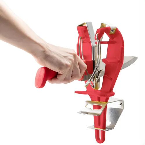 Miniatura 9 de Afilador de cuchillos de acero inoxidable con soporte, herramienta de afilado de mantenimiento para mataderos de cocina, cuchillos ayuda a reparar