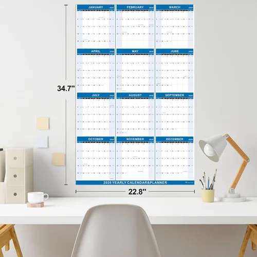 Miniatura 2 de Vibrant Focus Calendario de Pared Anual 2026 - calendario anual 2026, Calendario de Pared Anual 2026 y Planificador con Papel Grueso, Enero 2026