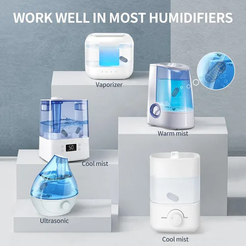 Miniatura 3 de Paquete de 12 cartuchos de desmineralización para humidificador compatible con HoMedics Total-Comfort, tabletas de desmineralización y filtro