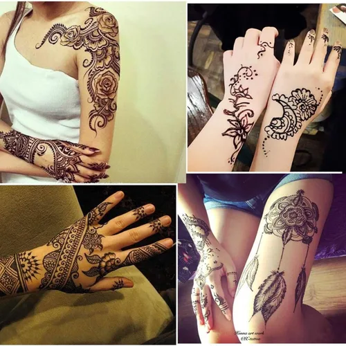 Miniatura 4 de Kit de tatuajes temporales, 4 conos de pasta de tatuaje semipermanentes, pintura artística de cuerpo indio para mujeres, hombres y adolescentes