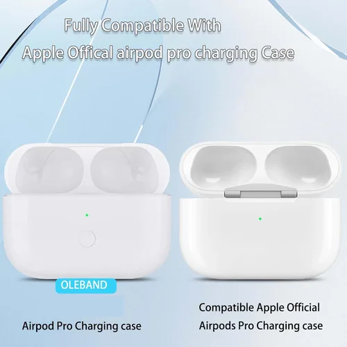 Miniatura 10 de OLEBAND Funda de carga de repuesto para Airpods Pro 2 y 1: fácil de emparejar tus auriculares Air pods Pro con botón de emparejamiento, soporta