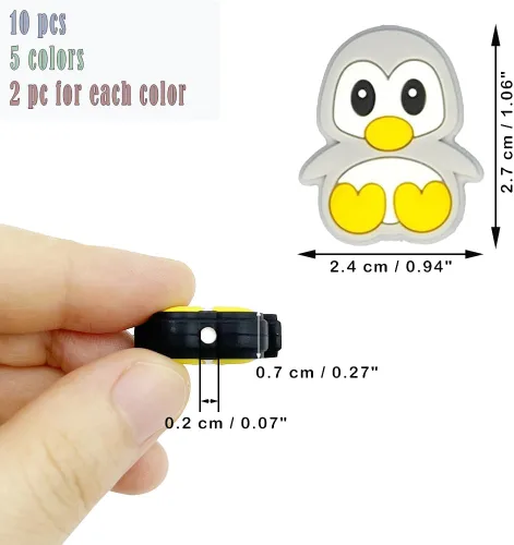 Miniatura 3 de 10 cuentas con forma de pingüino de dibujos animados de silicona, cuentas focales de pingüino, cuentas de animales, cuentas espaciadoras sueltas
