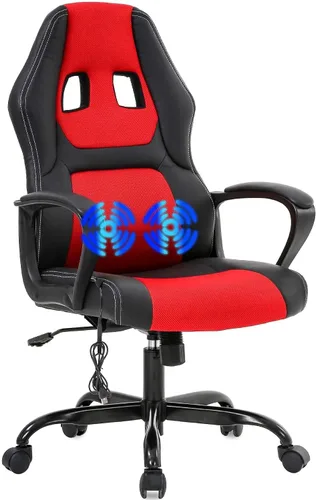 Miniatura 9 de Silla ejecutiva para juegos de PC con soporte lumbar y reposacabezas, silla ergonómica de cuero para oficina en casa, sala de juegos, resistente