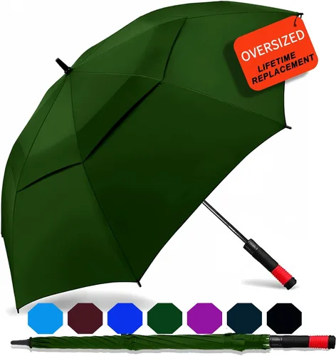 Miniatura 13 de SIEPASA Paraguas de golf grande de 62/68/72 pulgadas, paraguas de golf de apertura automática, extra grande, doble toldo ventilado, resistente al