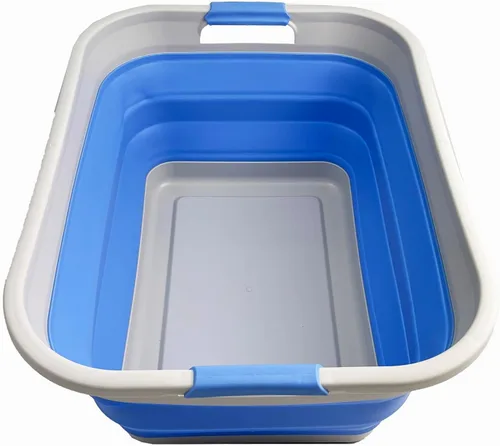 Miniatura 18 de SAMMART Cesta de Lavandería de Plástico Plegable de 41L (10.8 galones) - Contenedor/Organizador de Almacenamiento Emergente Plegable - Tina de Gris
