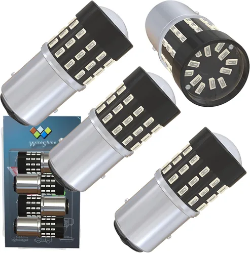 Miniatura 19 de BAU15S PY21W 1156PY 7507 7510 9507 Bombillas LED súper brillantes color amarillo ámbar de 54 SMD 3014 12V-24V para indicadores de posición, luz