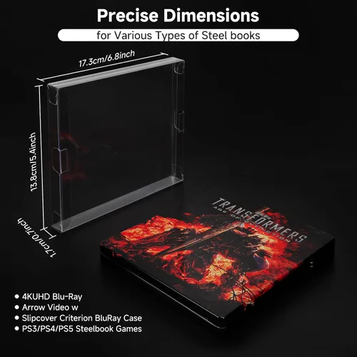Miniatura 2 de Paquete de 15 fundas protectoras Steelbook - Fundas protectoras transparentes para 4K UHD, Blu-Ray, fundas de video de flecha, Criterion, PS3, PS4