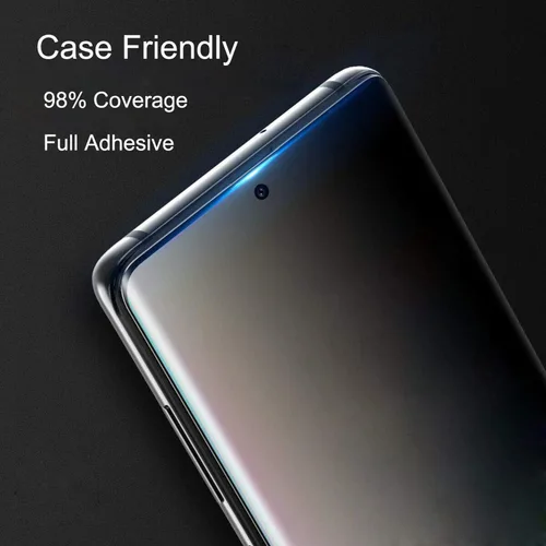 Miniatura 3 de Protector de pantalla de privacidad para Galaxy S21 Ultra, compatible con sensor de huellas dactilares, película suave adhesiva completa, 2 vías