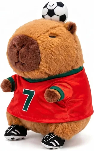 Miniatura 5 de RichRabbit Lindo juguete de peluche de Capybara de fútbol suave juguete lindo regalo de los niños marrón 9 pulgadas